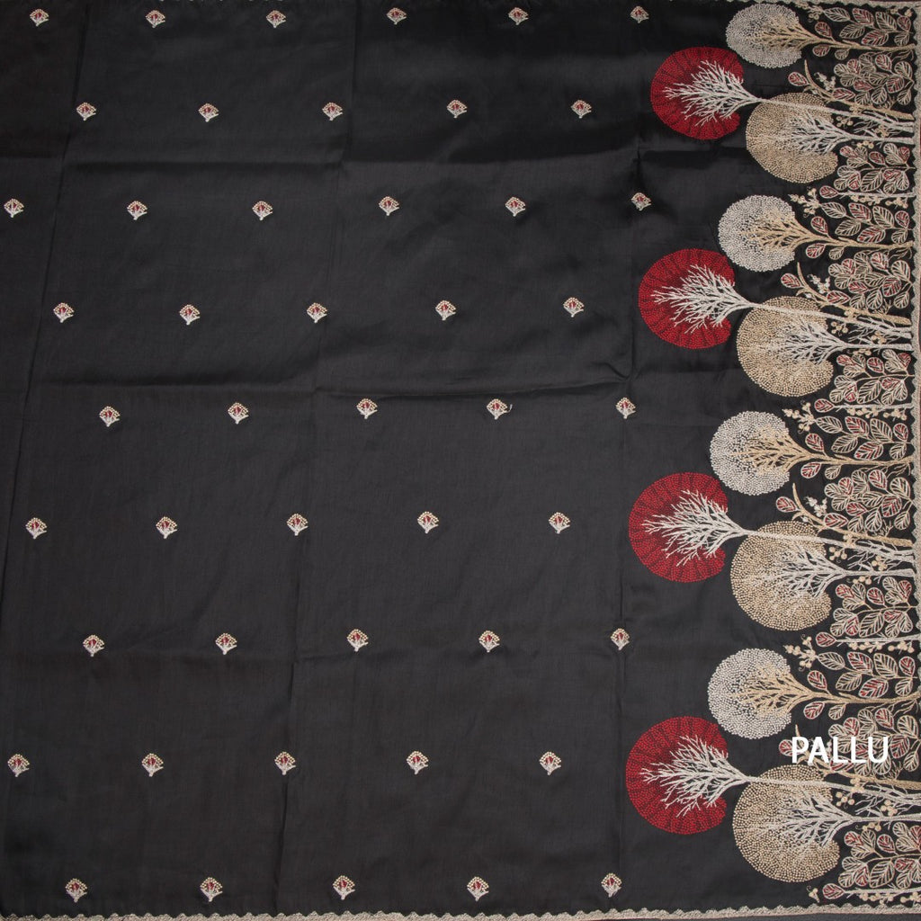 RTSR42468-2-Raw-Silk-Black-Floral-Zari-Worked-Saree-pallu
