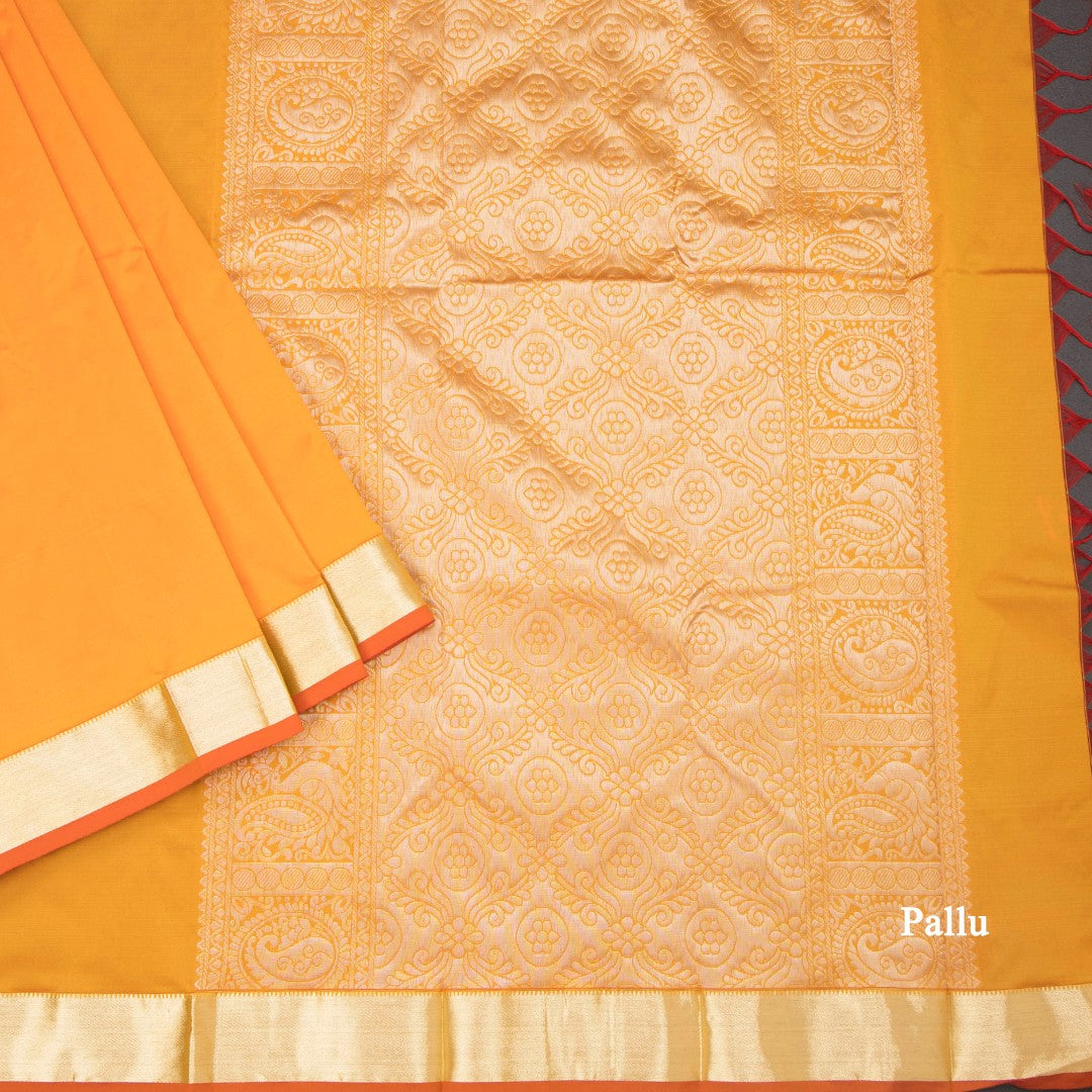 SMLSR42083-3-Semi-Silk-Mango-Yellow-Plain-Saree-And-Zari-Border-pallu