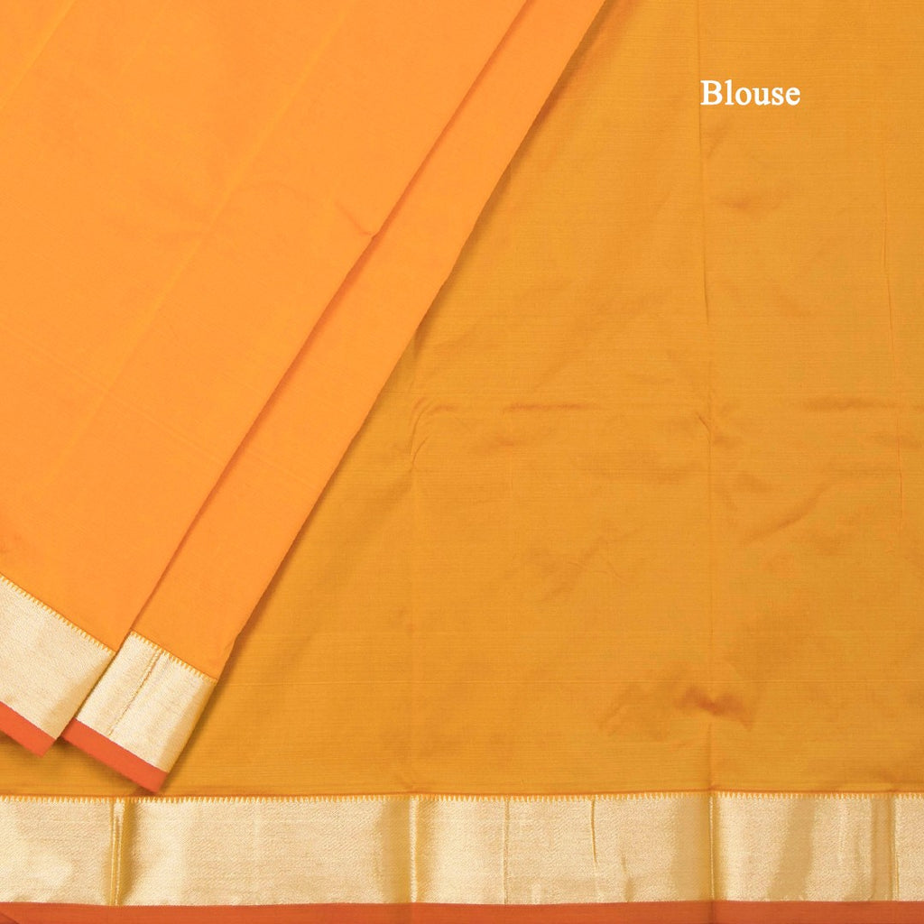SMLSR42083-4-Semi-Silk-Mango-Yellow-Plain-Saree-And-Zari-Border-blouse