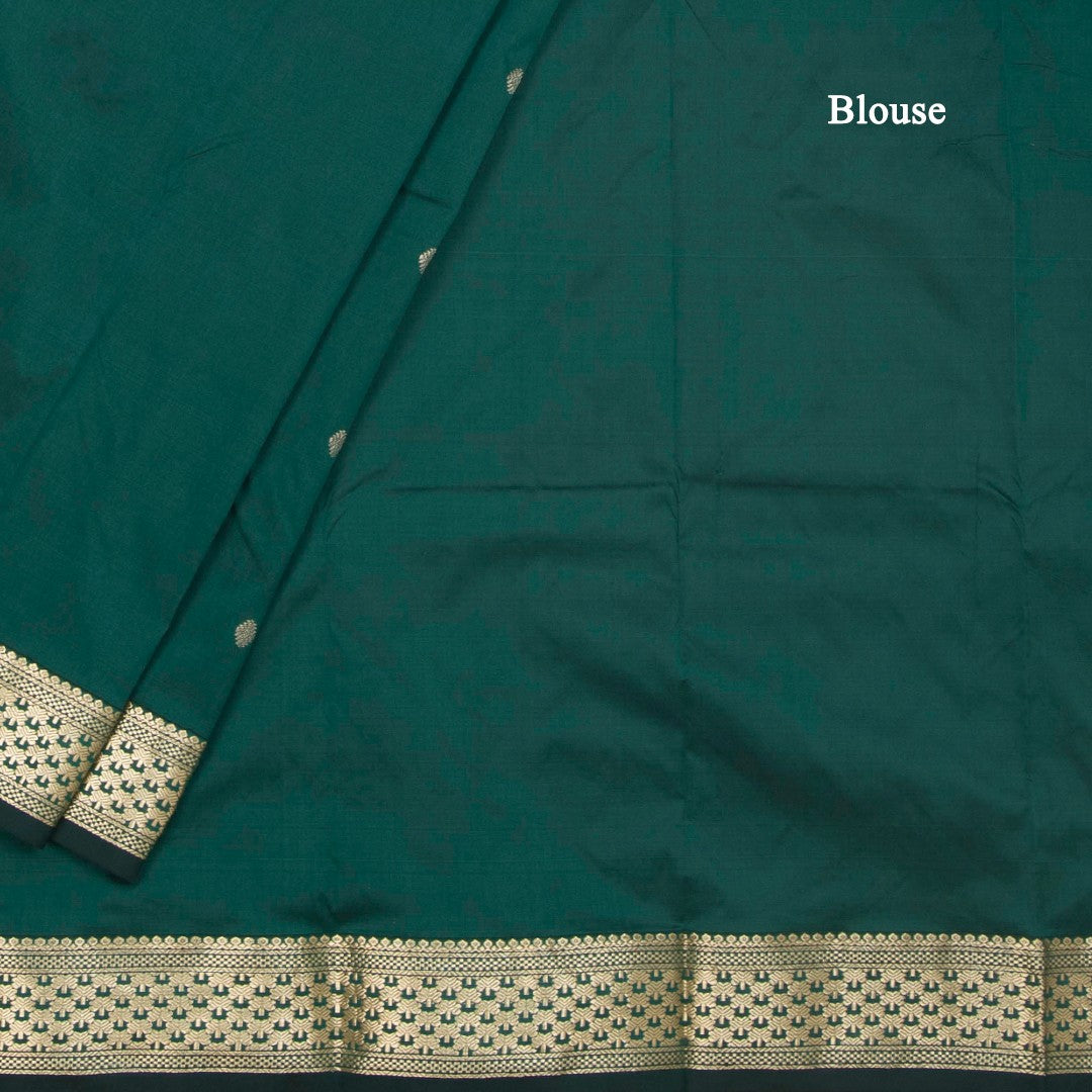 SMLSR42085-4-Semi-Silk-Dark-Green-Saree-With-Zari-Buttas-blouse