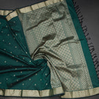 SMLSR42085-5-Semi-Silk-Dark-Green-Saree-With-Zari-Buttas-crush