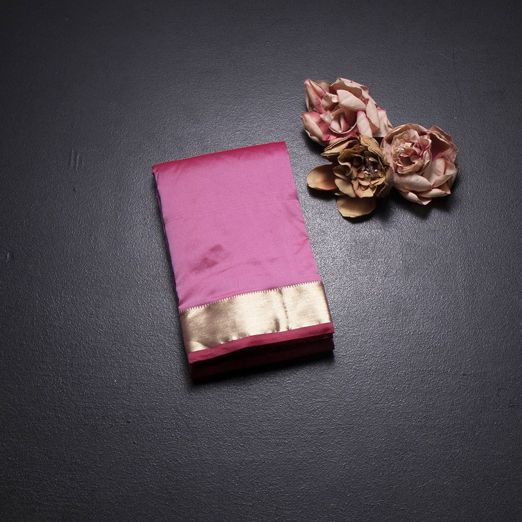 SMLSR42086-1-Semi-Silk-Taffy-Pink-Plain-Saree-And-Zari-Border-fold