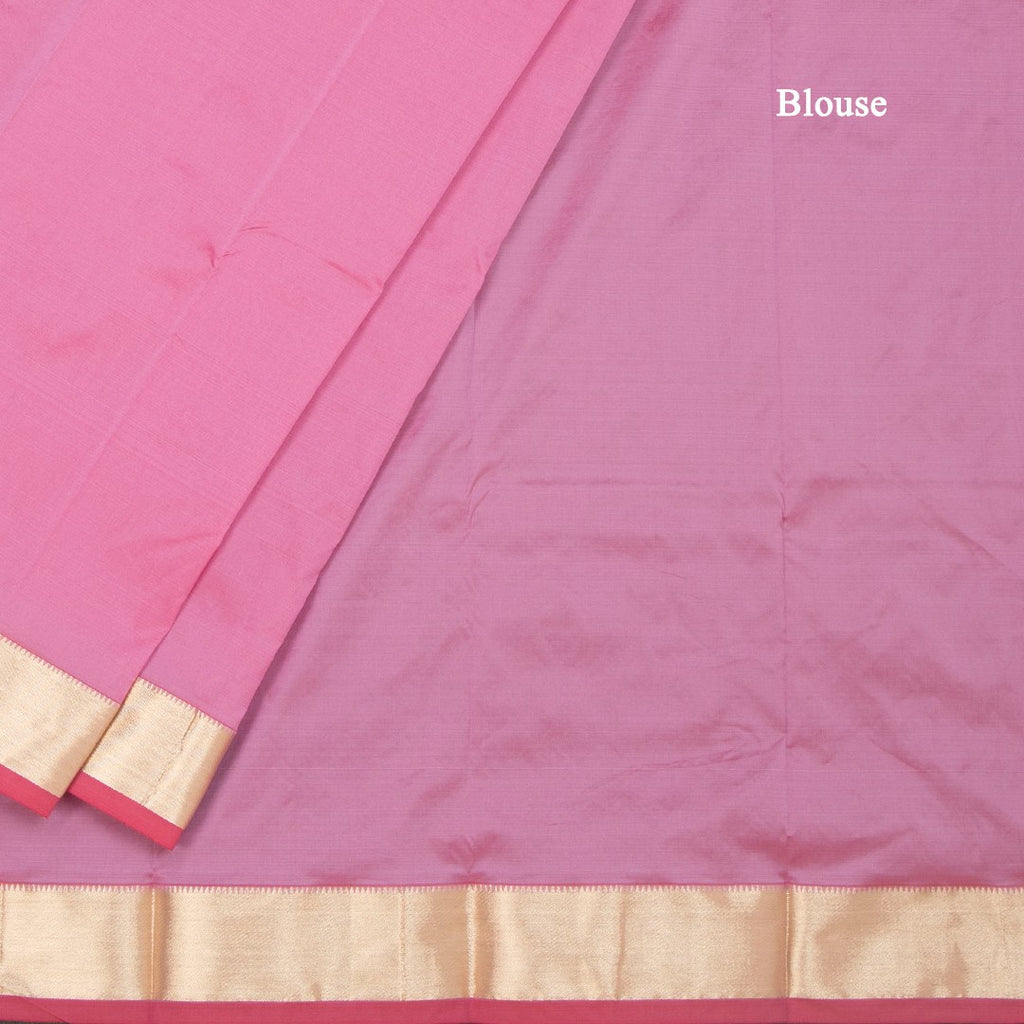 SMLSR42086-4-Semi-Silk-Taffy-Pink-Plain-Saree-And-Zari-Border-blouse
