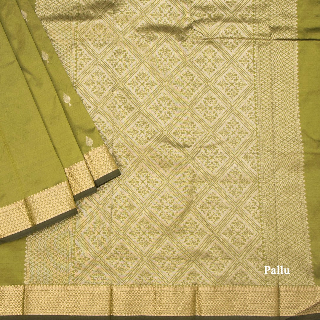 SMLSR42087-3-Semi-Silk-Olive-Green-Saree-With-Zari-Buttas-pallu