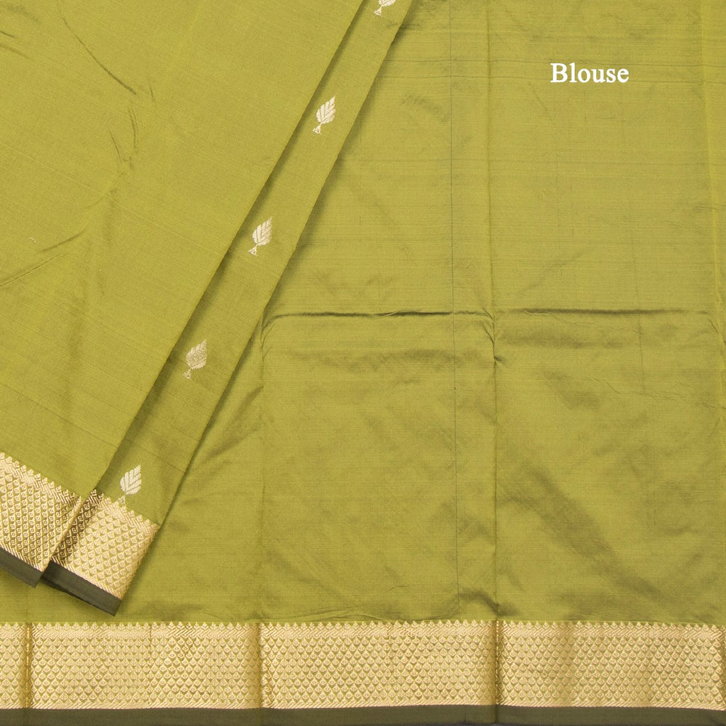 SMLSR42087-4-Semi-Silk-Olive-Green-Saree-With-Zari-Buttas-blouse
