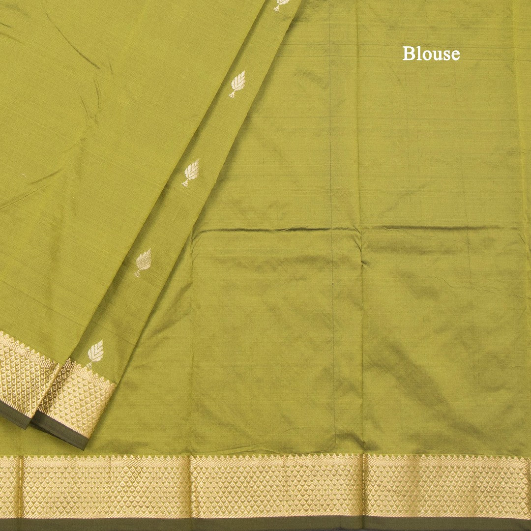 SMLSR42087-4-Semi-Silk-Olive-Green-Saree-With-Zari-Buttas-blouse