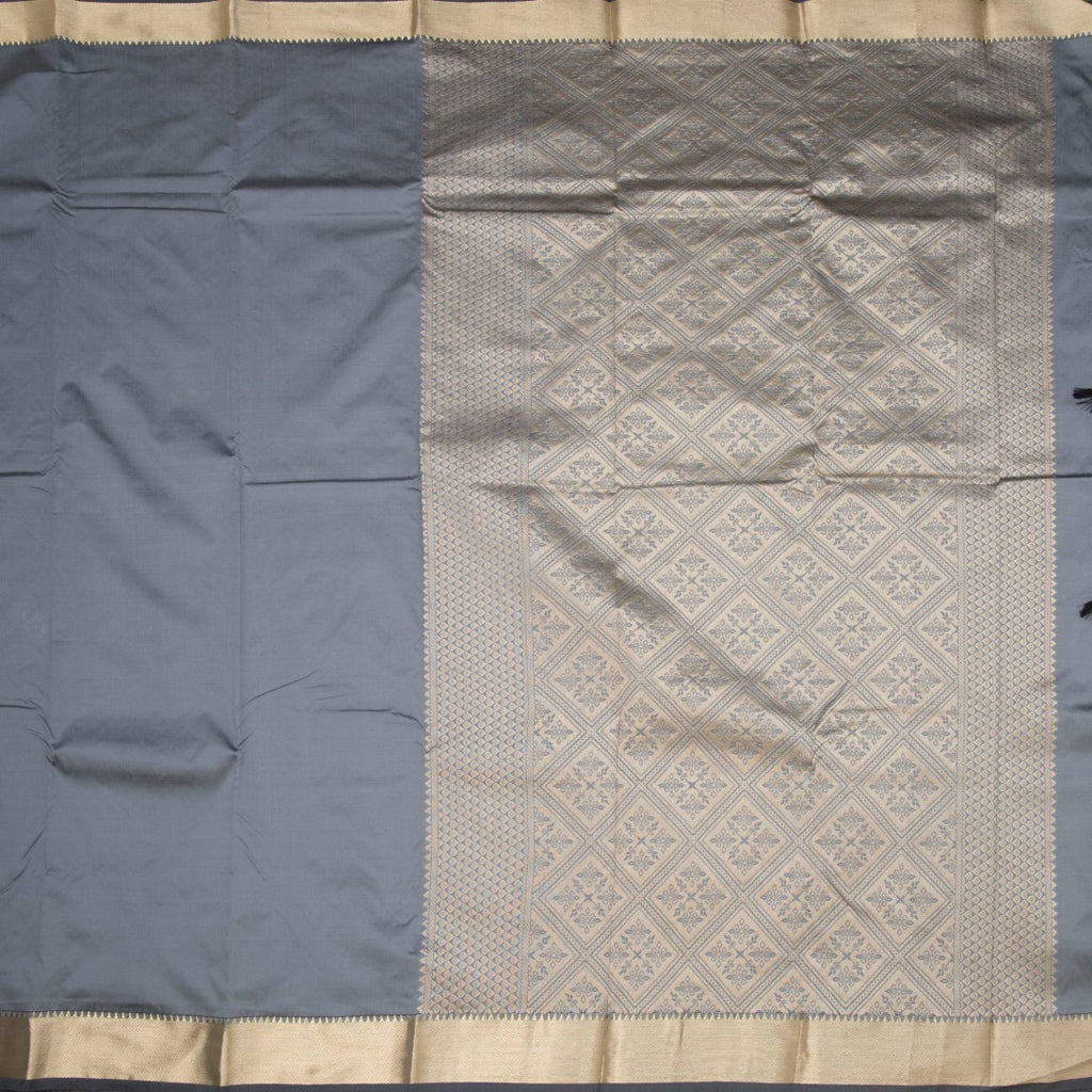 SMLSR42088-2-Semi-Silk-Grey-Plain-Saree-And-Zari-Border-full-veiw