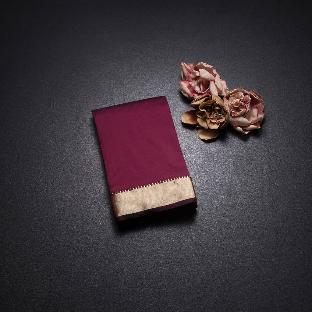 SMLSR42089-1-Semi-Silk-Maroon-Plain-Saree-And-Zari-Border-fold