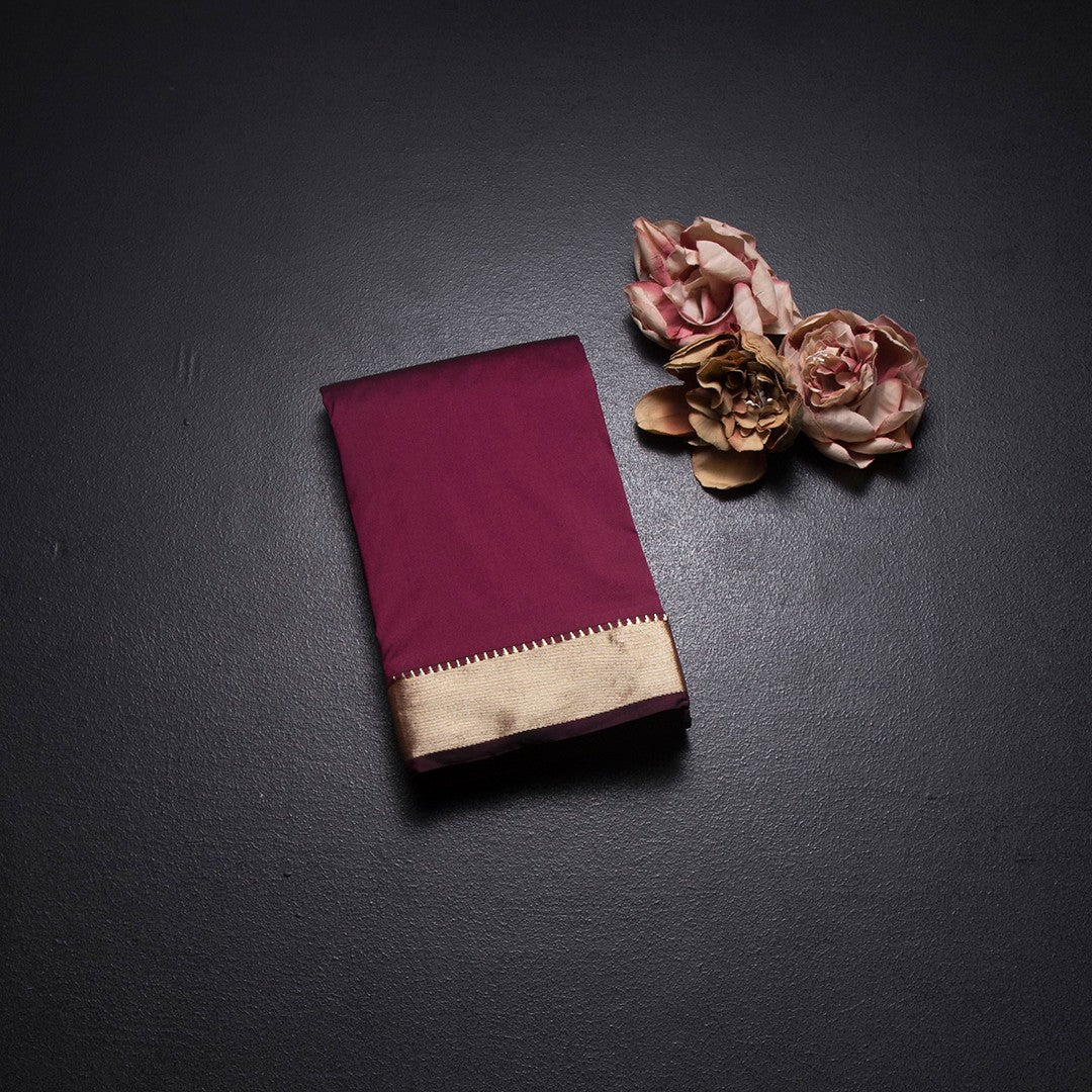 SMLSR42089-1-Semi-Silk-Maroon-Plain-Saree-And-Zari-Border-fold