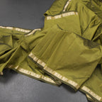 SMLSR42090-Semi-Silk-Olive-Green-Plain-Saree-And-Zari-Border-main