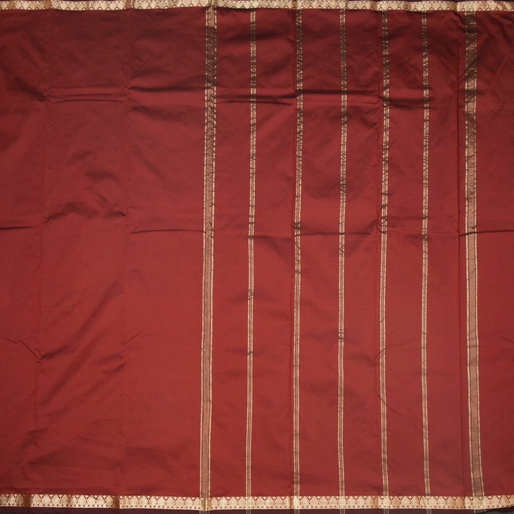 SMLSR42091-2-Semi-Silk-Maroon-Plain-Saree-And-Zari-Border-02-full-veiw