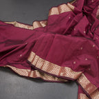 SMLSR42092-Semi-Silk-Maroon-Saree-With-Zari-Buttas-main
