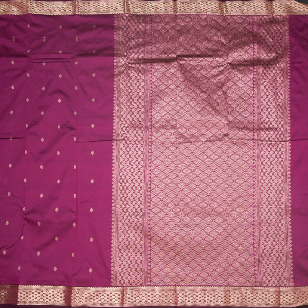 SMLSR42093-2-Semi-Silk-Dark-Pink-Saree-With-Zari-Buttas-full-veiw