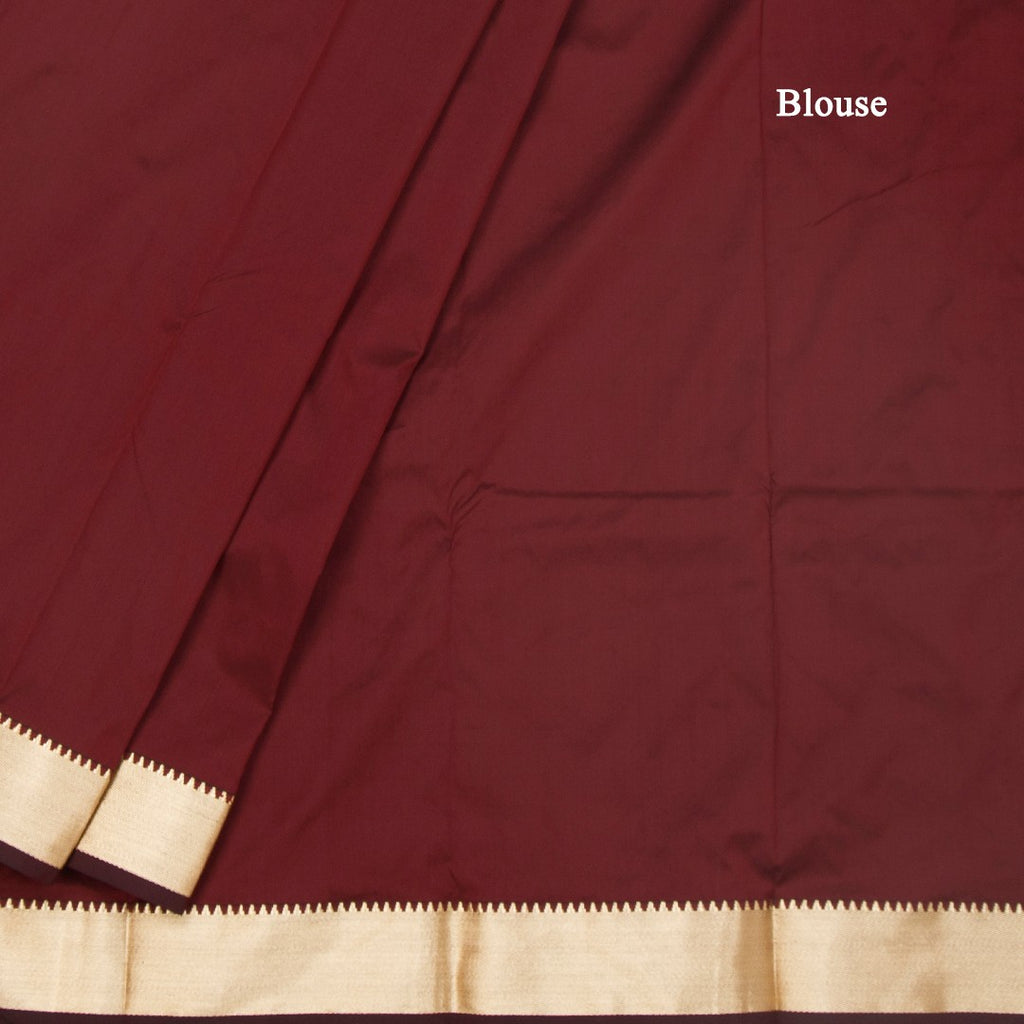 SMLSR42109-4-Semi-Silk-Plain-Maroon-Saree-And-Zari-Border-blouse