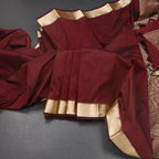 SMLSR42109-Semi-Silk-Plain-Maroon-Saree-And-Zari-Border-main