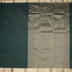 SMLSR42110-2-Semi-Silk-Plain-Dark-Green-Saree-And-Zari-Border-full-veiw
