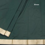 SMLSR42110-4-Semi-Silk-Plain-Dark-Green-Saree-And-Zari-Border-blouse