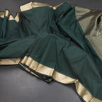 SMLSR42110-Semi-Silk-Plain-Dark-Green-Saree-And-Zari-Border-main
