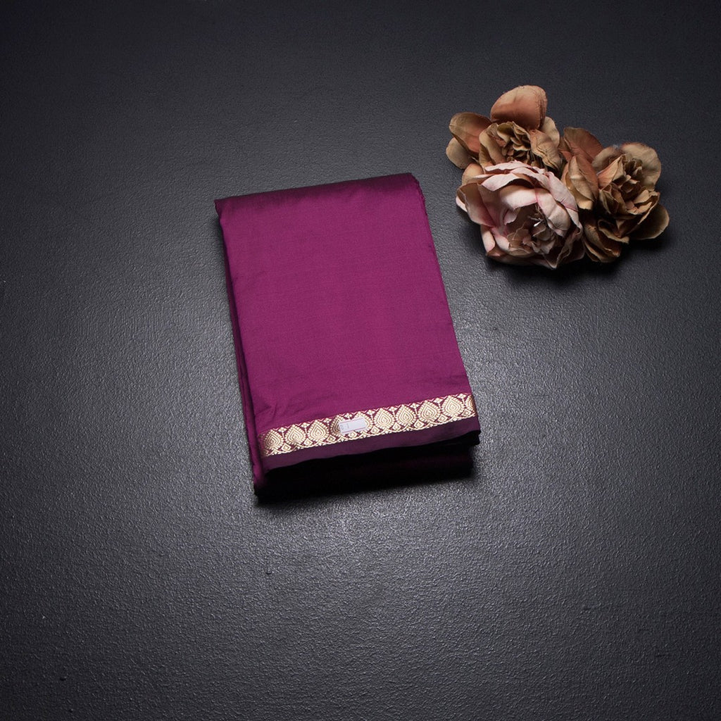 SMLSR42111-1-Semi-Silk-Plain-Dark-Pink-Saree-And-Zari-Border-fold