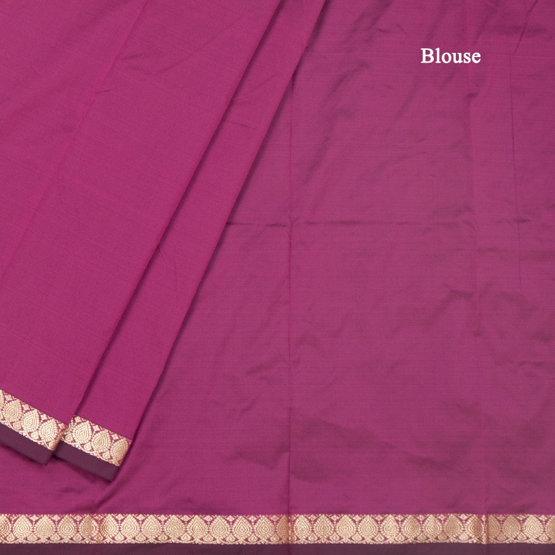 SMLSR42111-4-Semi-Silk-Plain-Dark-Pink-Saree-And-Zari-Border-blouse