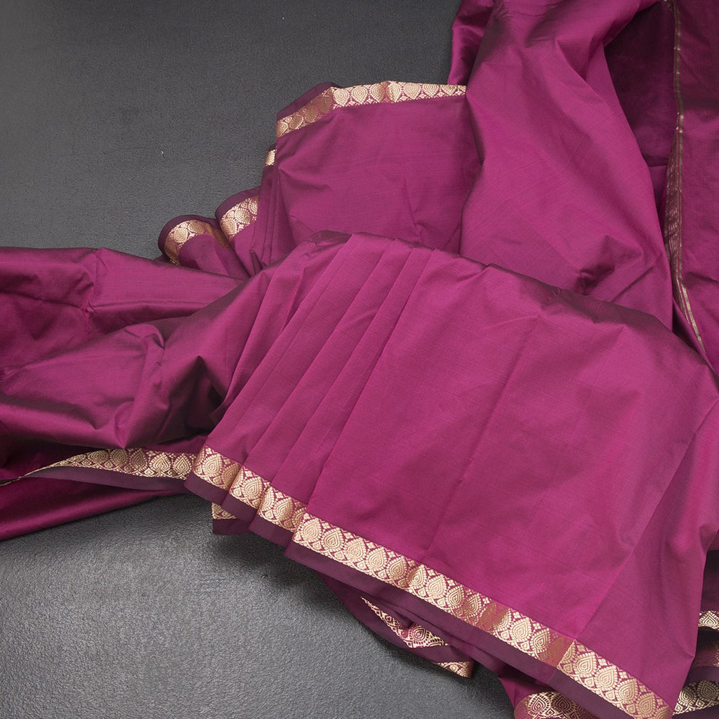 SMLSR42111-Semi-Silk-Plain-Dark-Pink-Saree-And-Zari-Border-main