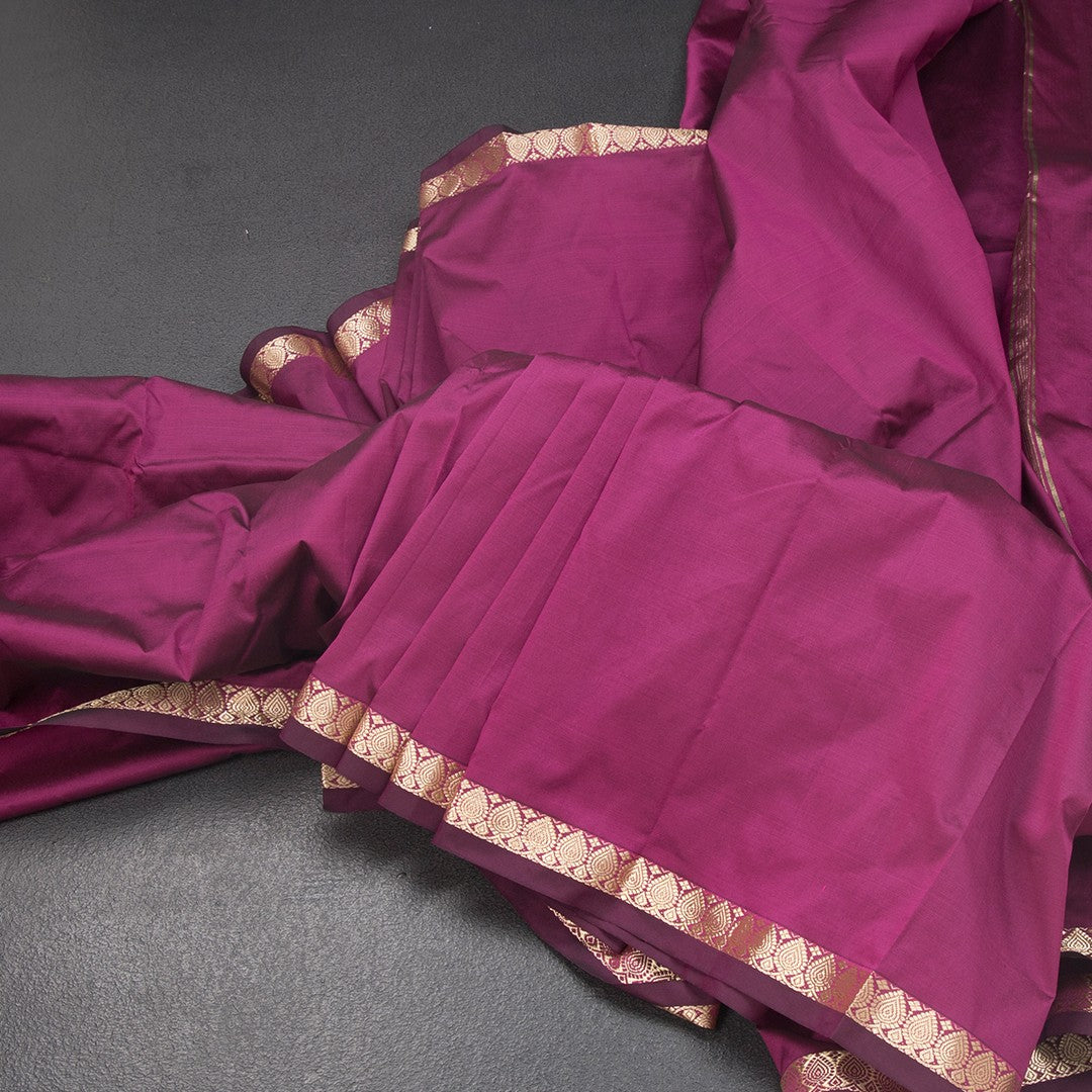 SMLSR42111-Semi-Silk-Plain-Dark-Pink-Saree-And-Zari-Border-main